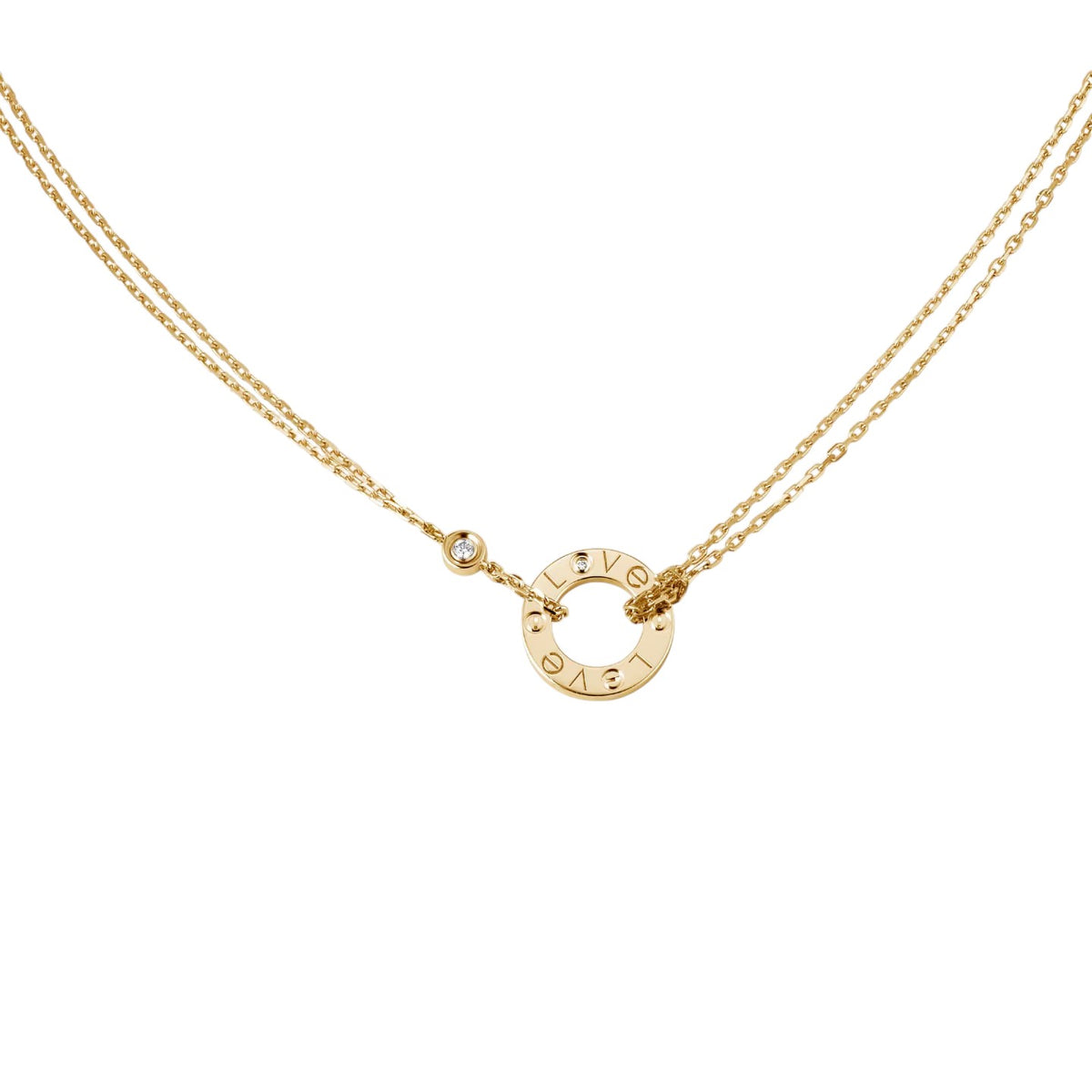 [NOBLE AURA]LOVE NECKLACE 16MM 2 DIAMONDS