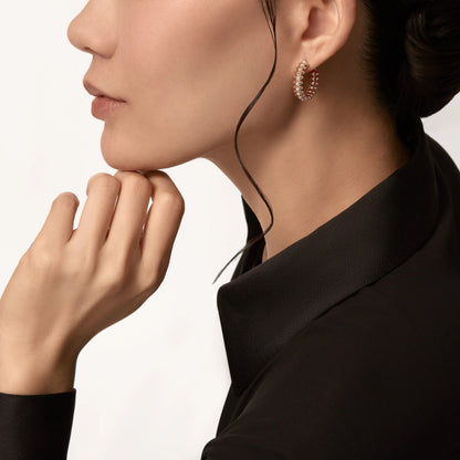 [NOBLE AURA] CLASH FULL DIAMOND MEDIUM EARRINGS