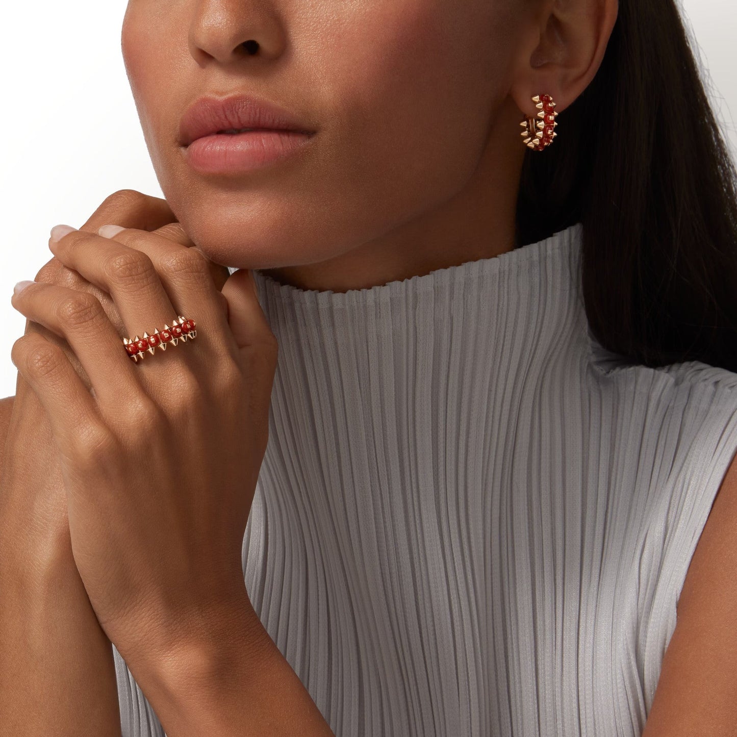 [NOBLE AURA]CLASH 7.9MM AGATE CHALCEDONY EARRINGS