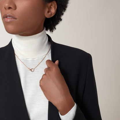 [NOBLE AURA] LOVE DOUBLE RING NECKLACE