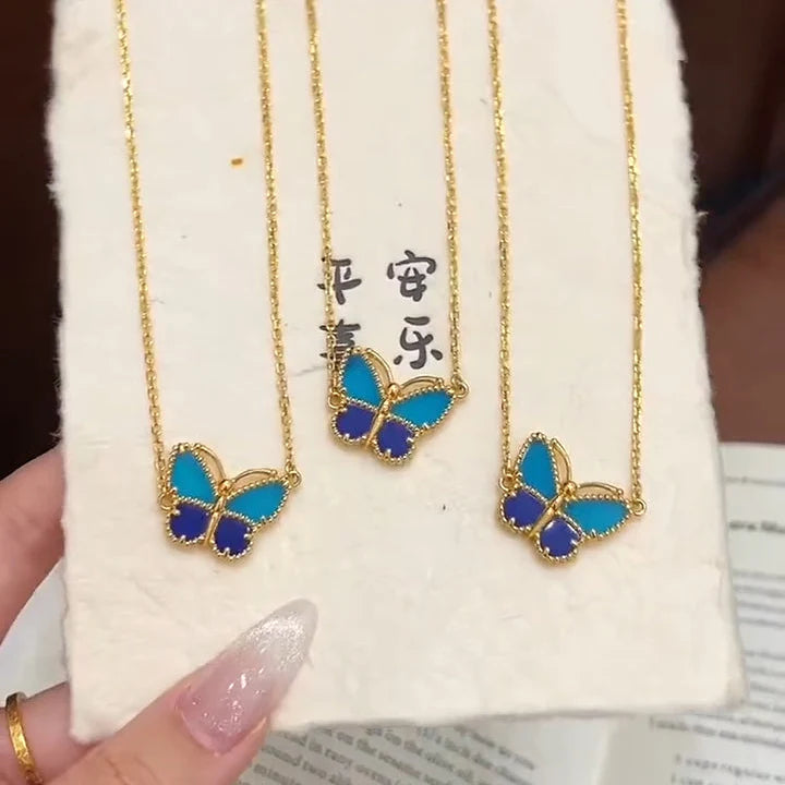 [NOBLE AURA] 2026 NEW LUCKY BUTTERFLY 1 MOTIFS NECKLACE