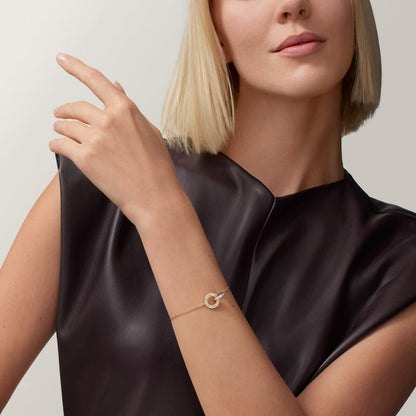 [NOBLE AURA] LOVE DOUBLE RING FULL DIAMOND BRACELET