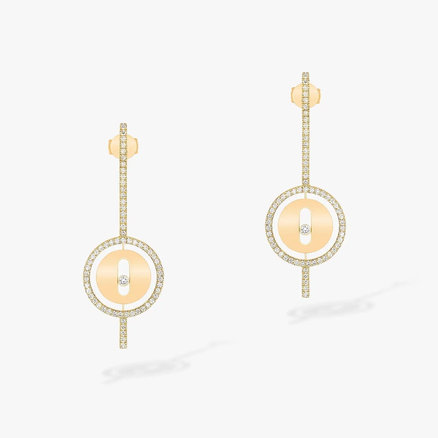 [NOBLE AURA]LUCKY MOVE ARROW PINK GOLD DIAMOND EARRINGS