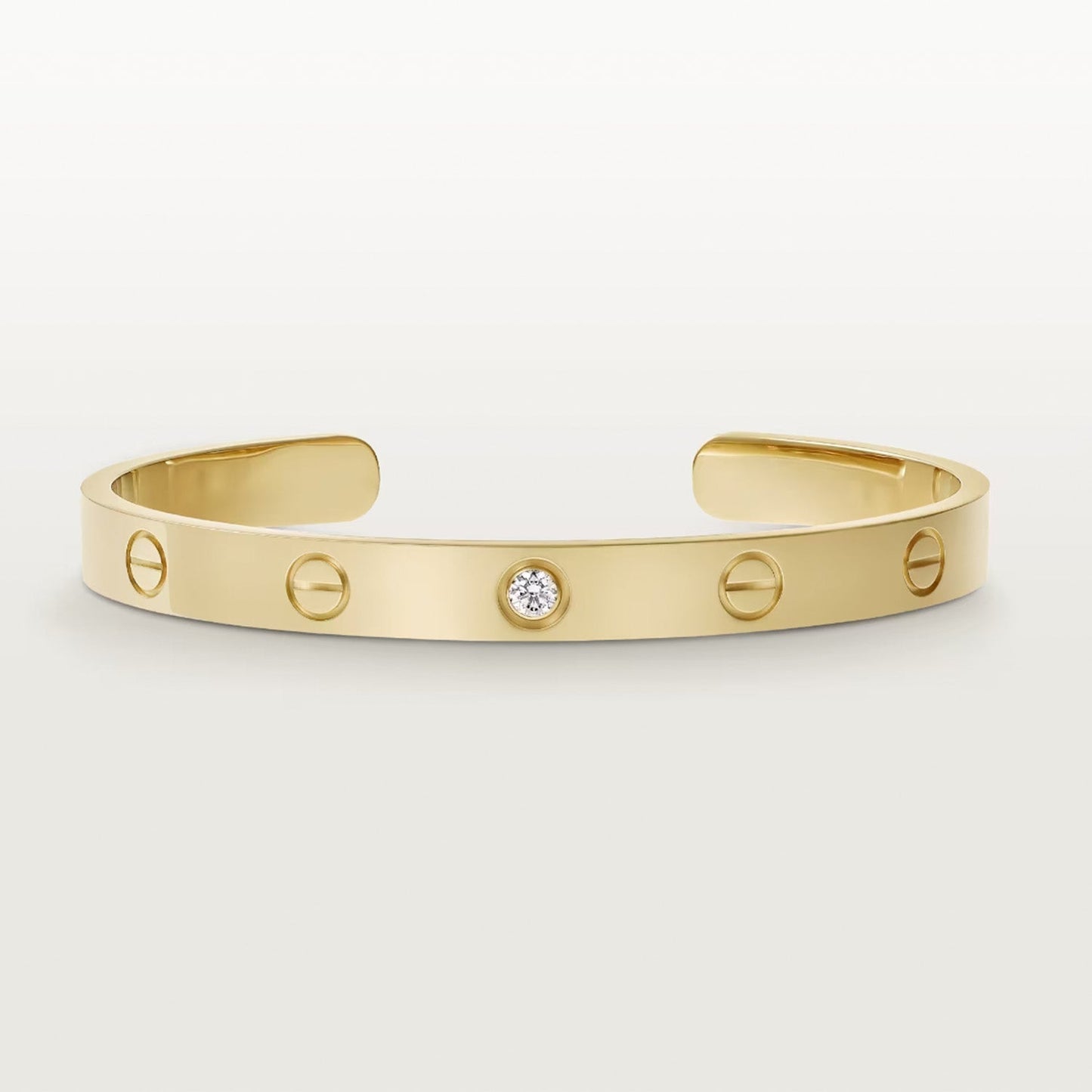 [NOBLE AURA] LOVE BRACELET 6.1MM 1 DIAMOND OPEN CUFF