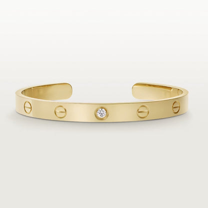 [NOBLE AURA] LOVE BRACELET 6.1MM 1 DIAMOND OPEN CUFF