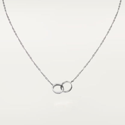 [NOBLE AURA] LOVE DOUBLE RING HALF DIAMOND NECKLACE