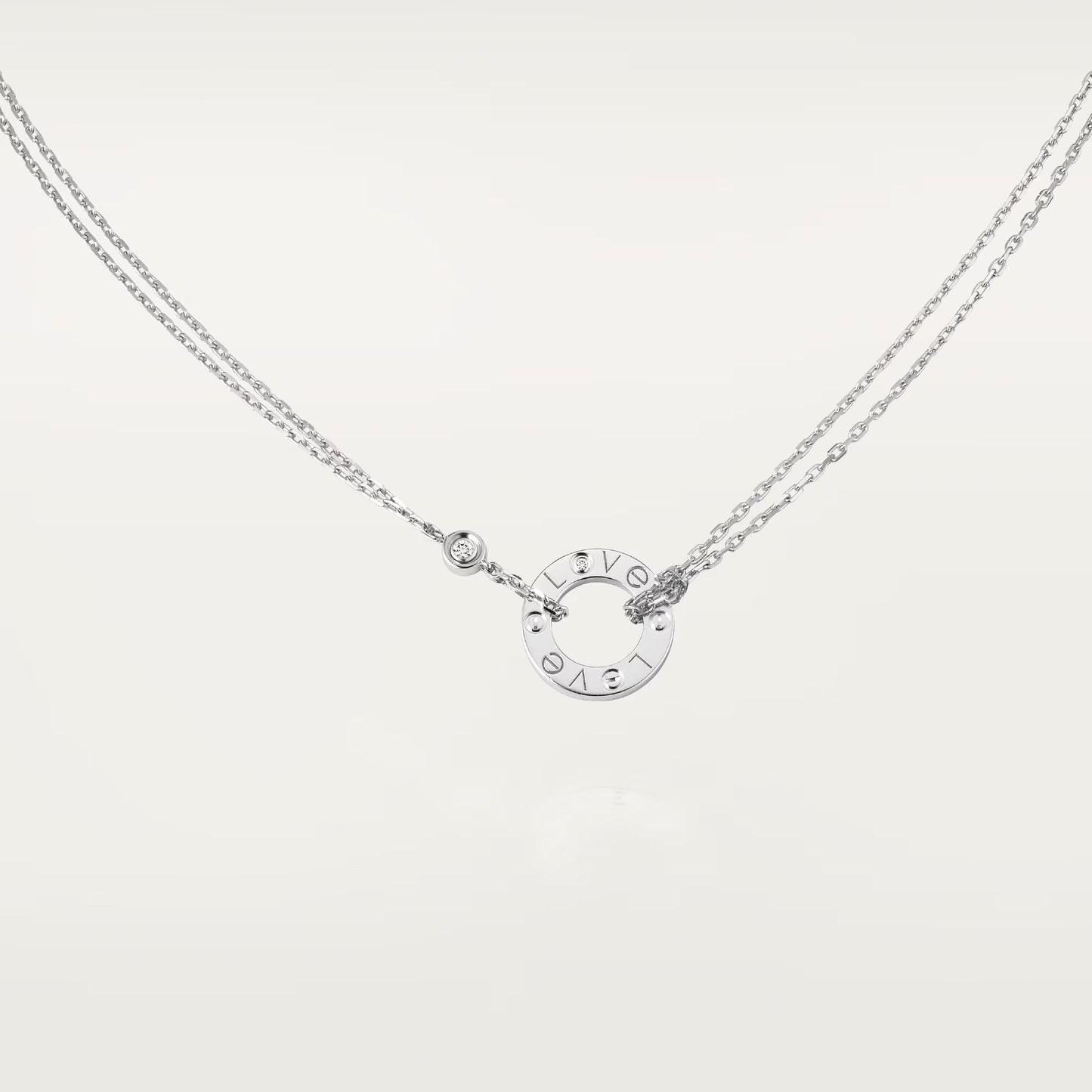 [NOBLE AURA]LOVE NECKLACE 16MM 2 DIAMONDS