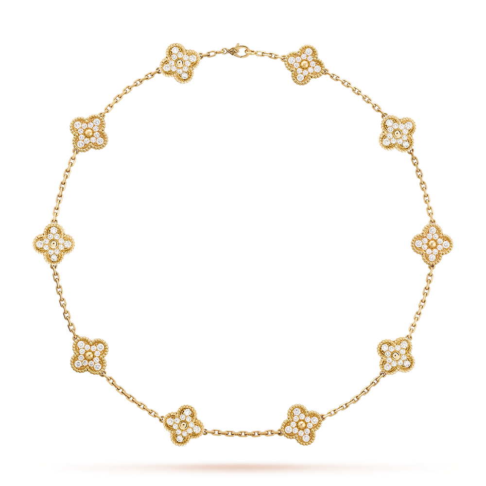 [NOBLE AURA]CLOVER 10 MOTIFS DIAMOND NECKLACE
