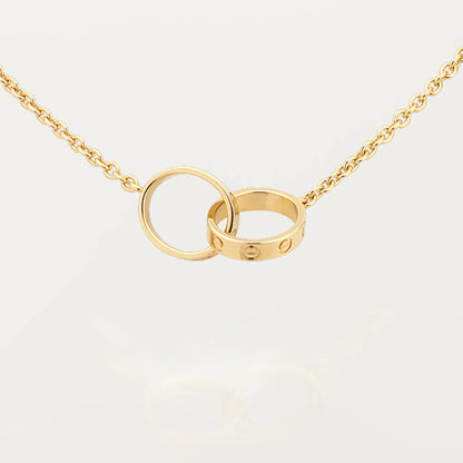 [NOBLE AURA] LOVE DOUBLE RING NECKLACE