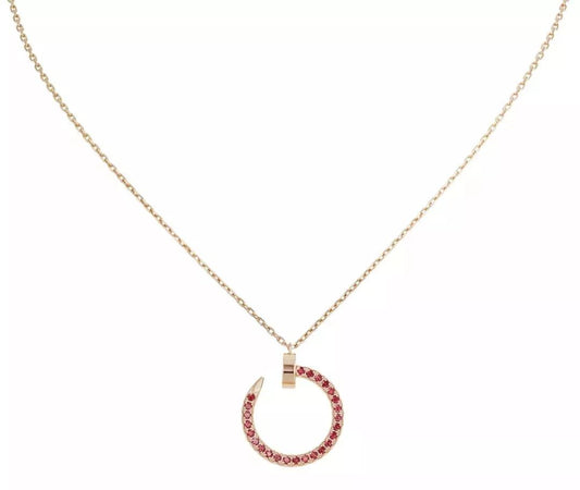 [NOBLE AURA]JUSTE NECKLACE GOLD RED DIAMONDS
