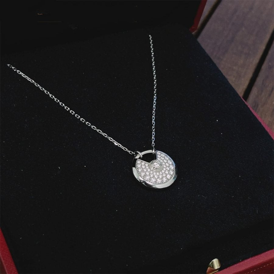[NOBLE AURA]AMULETTE SILVER FULL DIAMOND NECKLACE