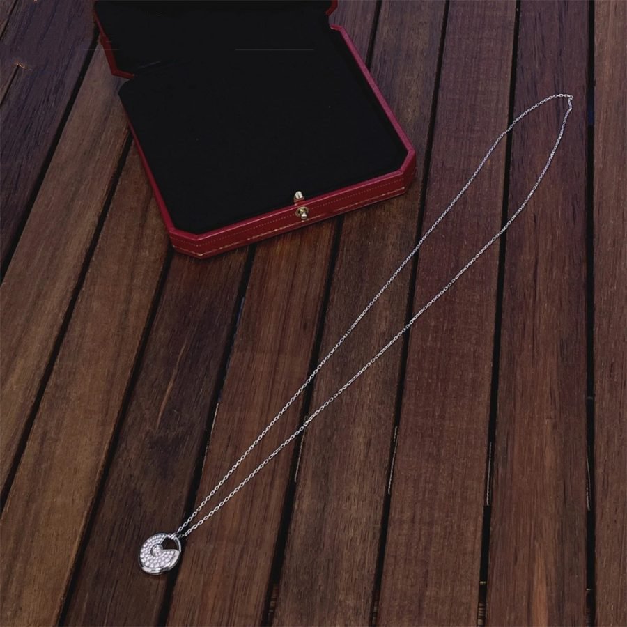 [NOBLE AURA]AMULETTE SILVER FULL DIAMOND NECKLACE