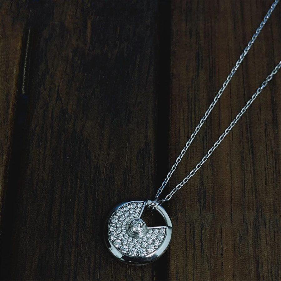 [NOBLE AURA]AMULETTE SILVER FULL DIAMOND NECKLACE