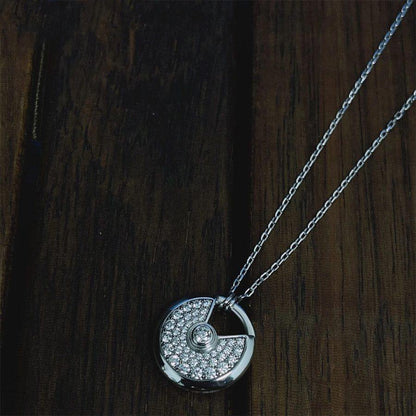 [NOBLE AURA]AMULETTE SILVER FULL DIAMOND NECKLACE