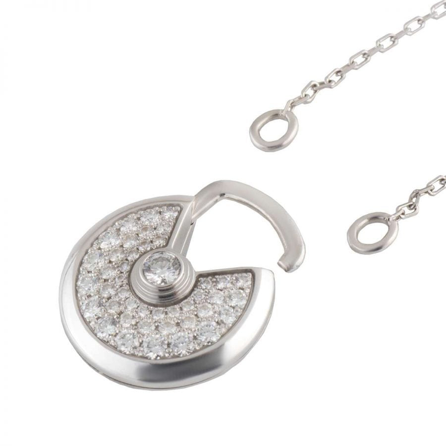 [NOBLE AURA]AMULETTE SILVER FULL DIAMOND NECKLACE