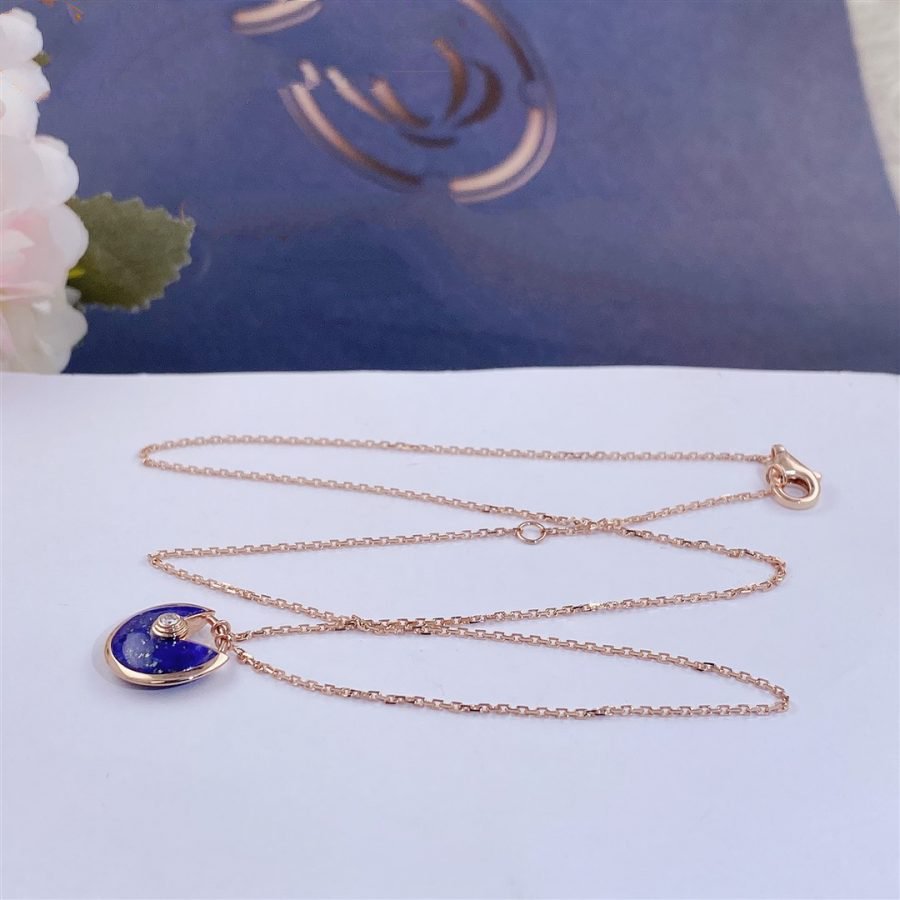 [NOBLE AURA]AMULETTE ROSE GOLD AGATE NECKLACE