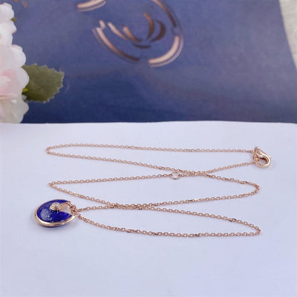[NOBLE AURA]AMULETTE ROSE GOLD AGATE NECKLACE
