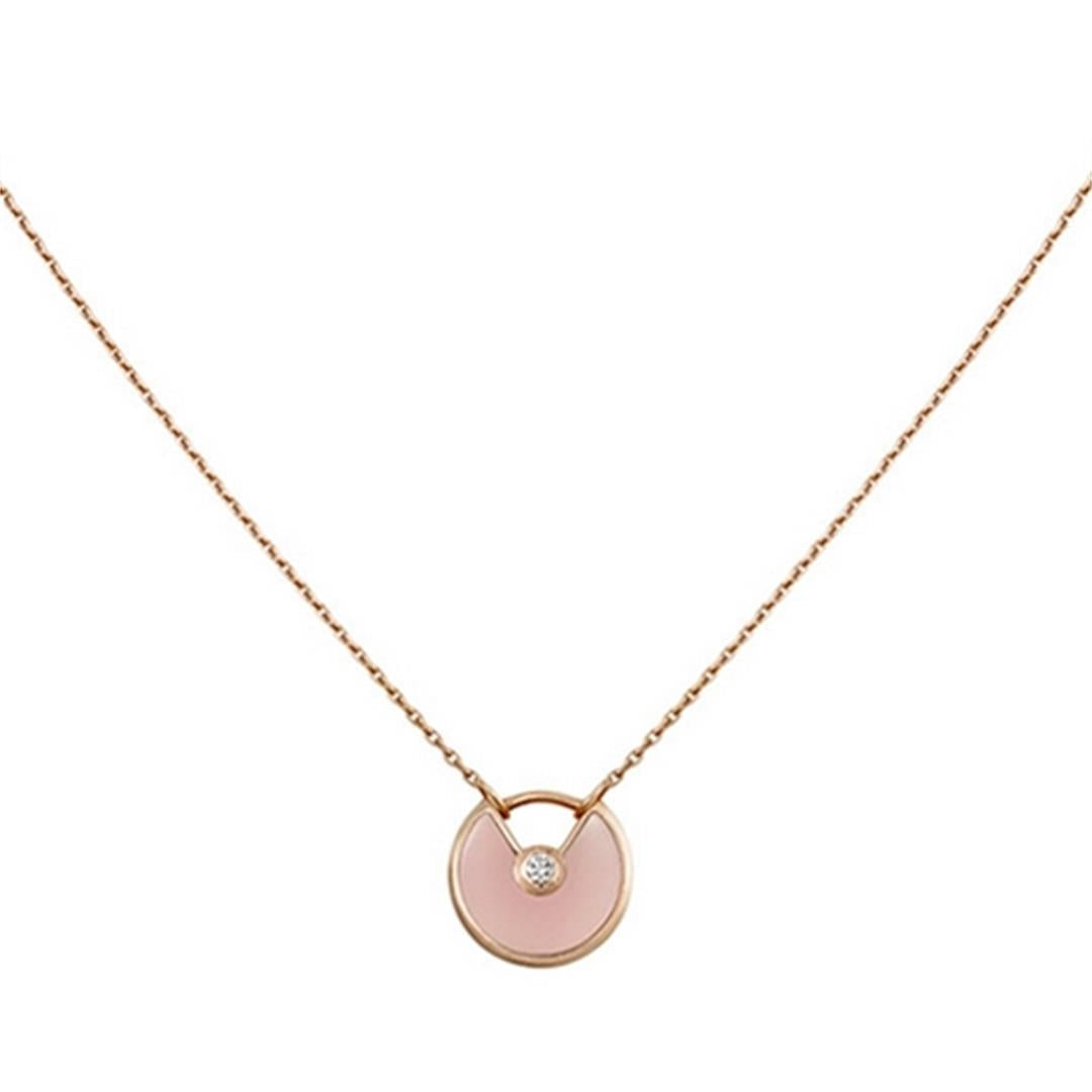 [NOBLE AURA]AMULETTE ROSE GOLD PINK MOP NECKLACE