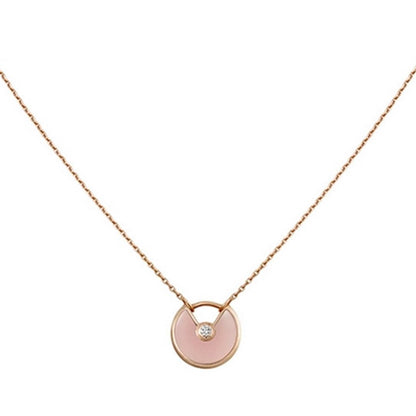 [NOBLE AURA]AMULETTE ROSE GOLD PINK MOP NECKLACE