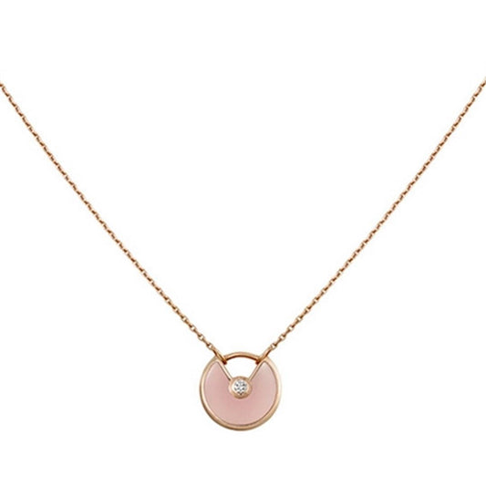 [NOBLE AURA]AMULETTE ROSE GOLD PINK MOP NECKLACE