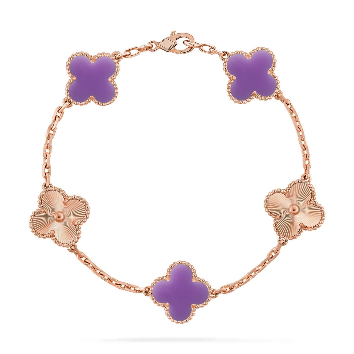 [NOBLE AURA]CLOVER 5 MOTIF LIGHT PURPLE BRACELET COLLECTION