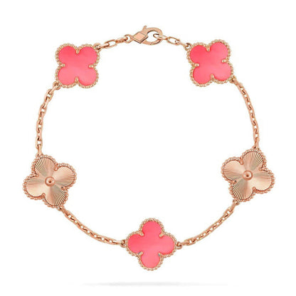 [NOBLE AURA] CLOVER 5 MOTIFS  PINK MOP BRACELET COLLECTION