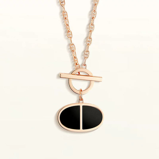 [NOBLE AURA]CHAINE VERSO BLACK CERAMIC NECKLACE
