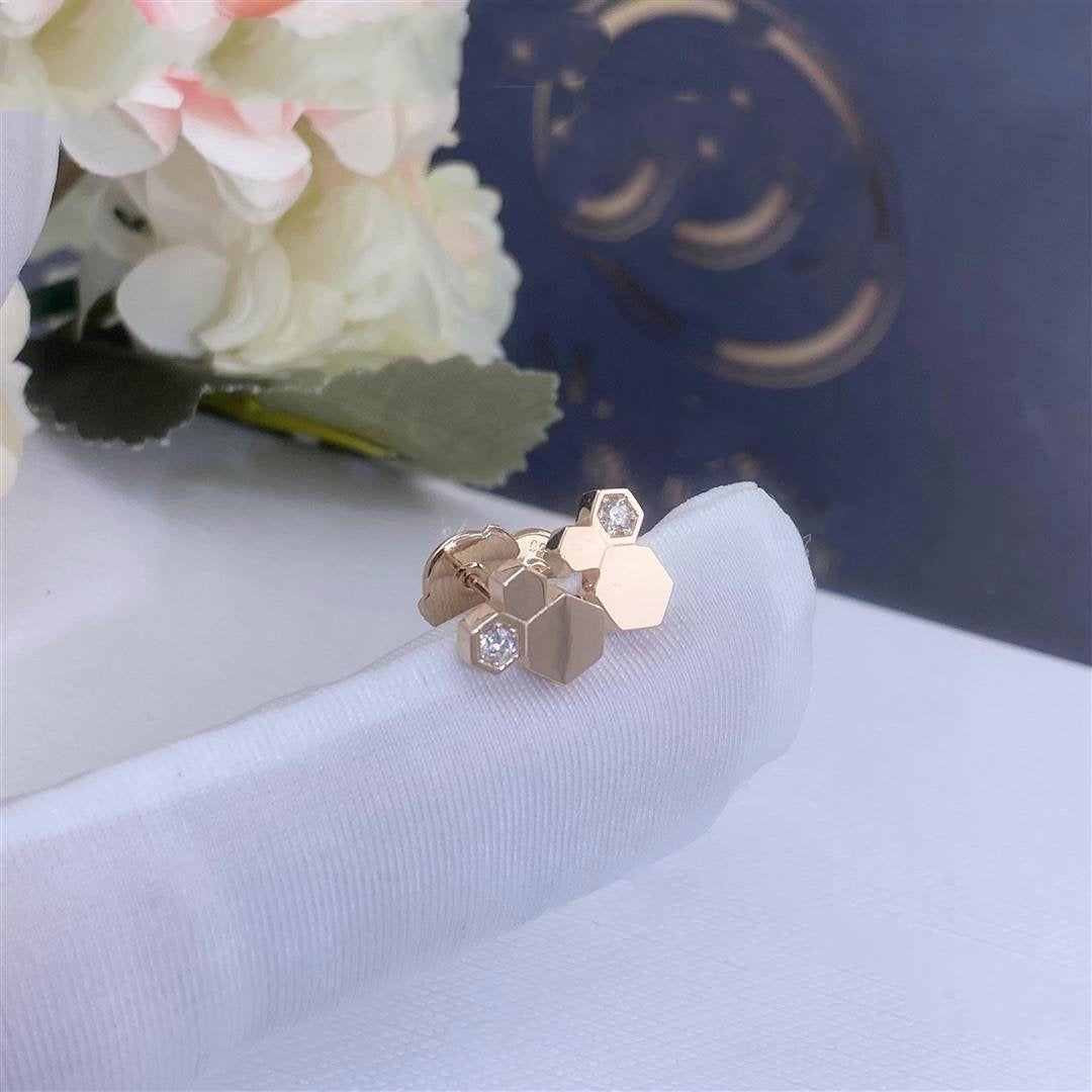 [NOBLE AURA]BEE LOVE PINK GOLD DIAMOND EARRINGS