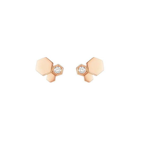 [NOBLE AURA]BEE LOVE PINK GOLD DIAMOND EARRINGS