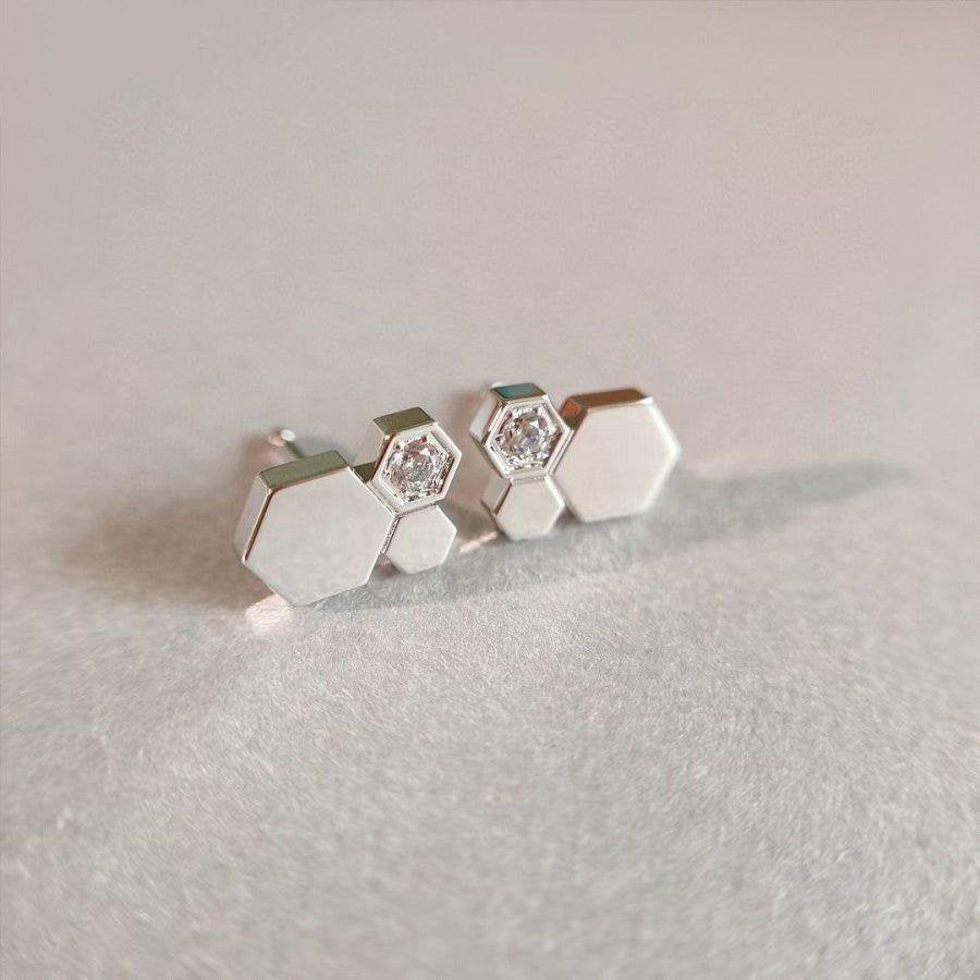 [NOBLE AURA]BEE LOVE SILVER DIAMOND EARRINGS