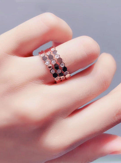 [NOBLE AURA]BEE LOVE RING PINK GOLD DIAMOND