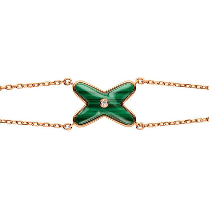 [NOBLE AURA]JEUX BRACELET MALACHITE PINK GOLD 1 DIAMOND