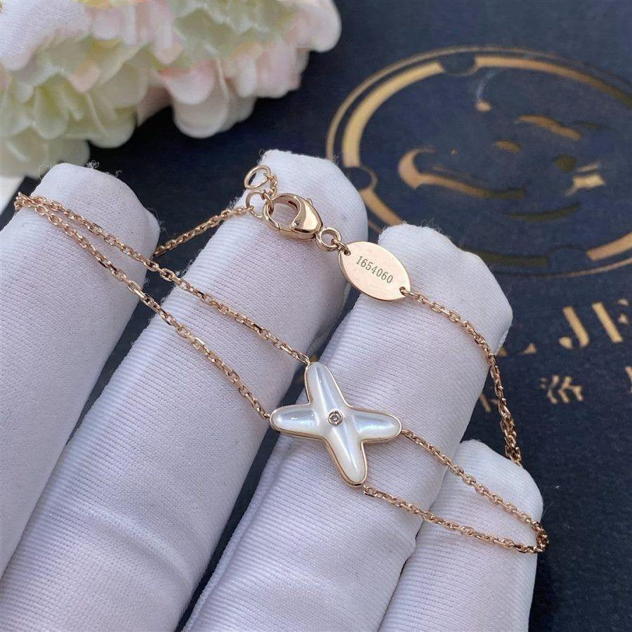 [NOBLE AURA]JEUX BRACELET WHITE MOP PINK GOLD 1 DIAMOND