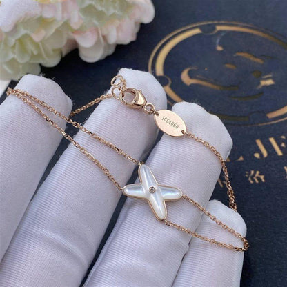 [NOBLE AURA]JEUX BRACELET WHITE MOP PINK GOLD 1 DIAMOND