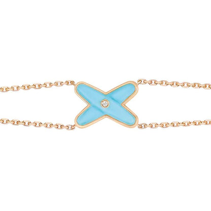 [NOBLE AURA]JEUX BRACELET TURQUOISE PINK GOLD 1 DIAMOND
