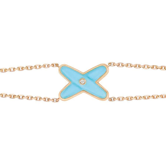 [NOBLE AURA]JEUX BRACELET TURQUOISE PINK GOLD 1 DIAMOND