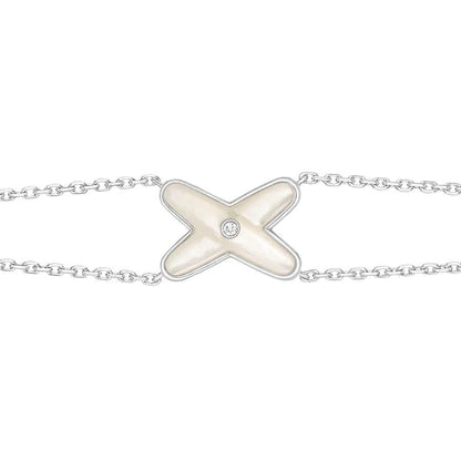 [NOBLE AURA]JEUX BRACELET WHITE MOP SILVER 1 DIAMOND