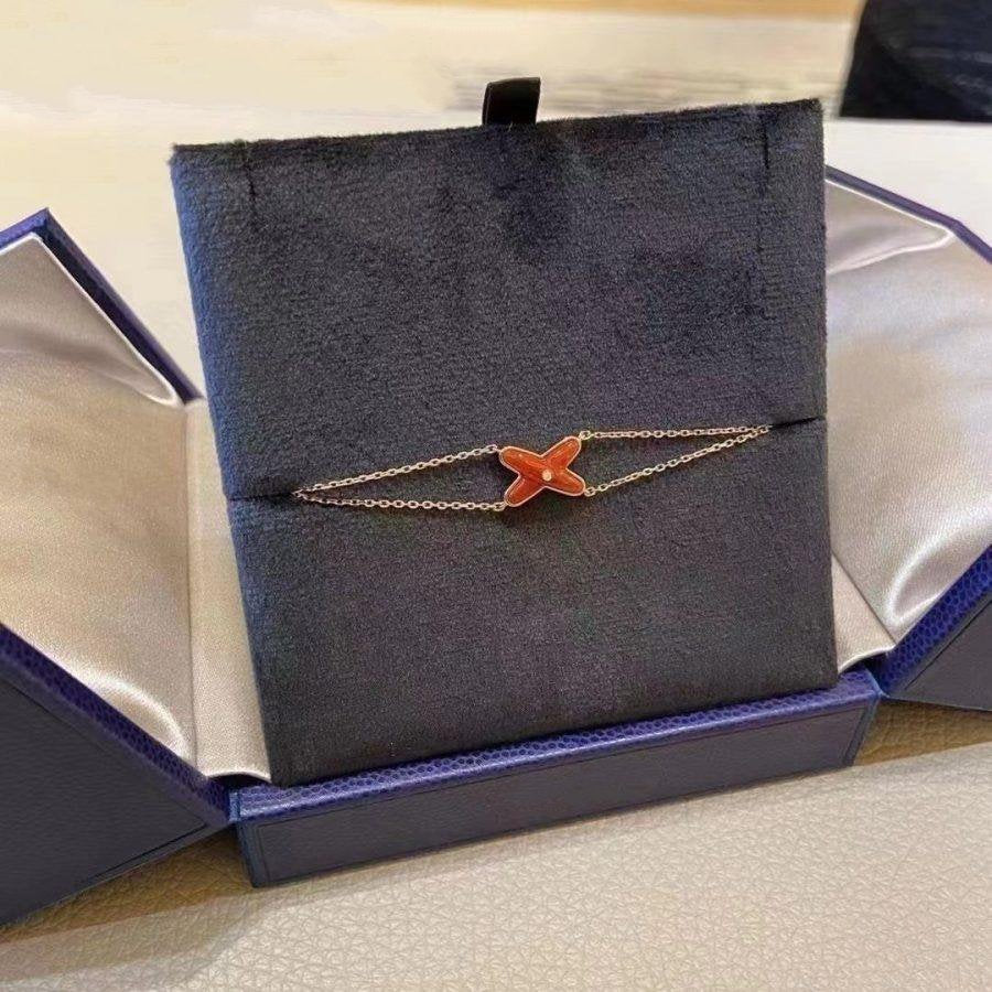 [NOBLE AURA]JEUX BRACELET CARNELIAN PINK GOLD 1 DIAMOND