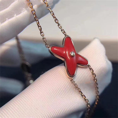 [NOBLE AURA]JEUX BRACELET CARNELIAN PINK GOLD 1 DIAMOND