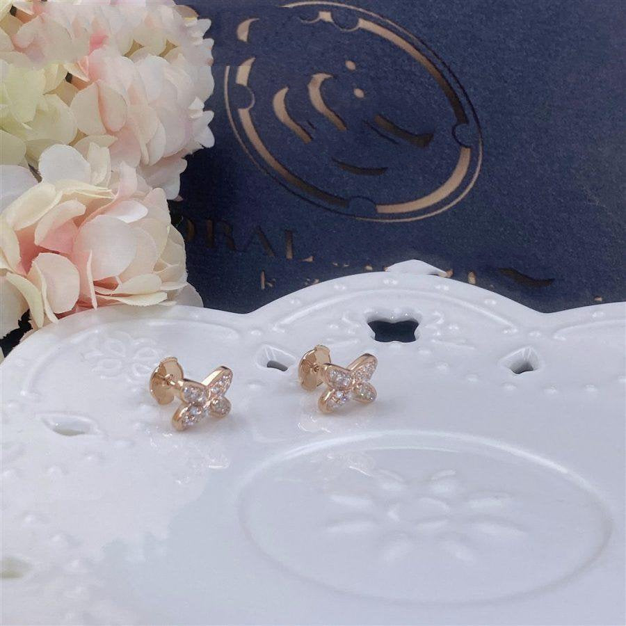 [NOBLE AURA]JEUX DE PINK GOLD DIAMOND EARRINGS