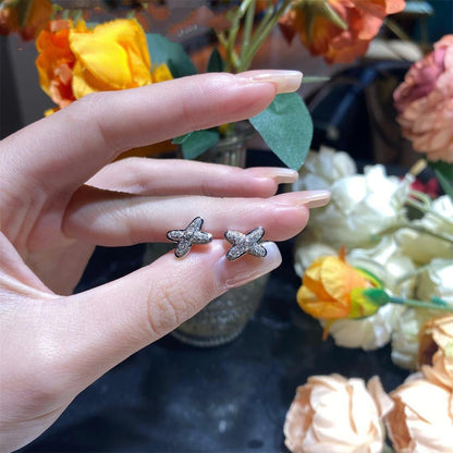 [NOBLE AURA]JEUX DE SILVER DIAMOND EARRINGS