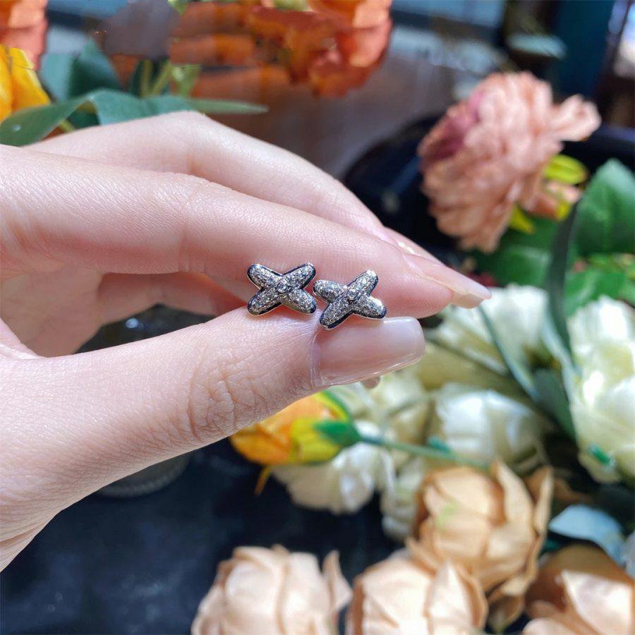 [NOBLE AURA]JEUX DE SILVER DIAMOND EARRINGS