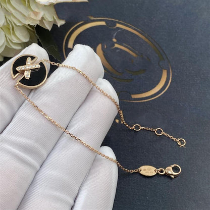 [NOBLE AURA]JEUX DE BRACELET ONYX PINK GOLD DIAMOND
