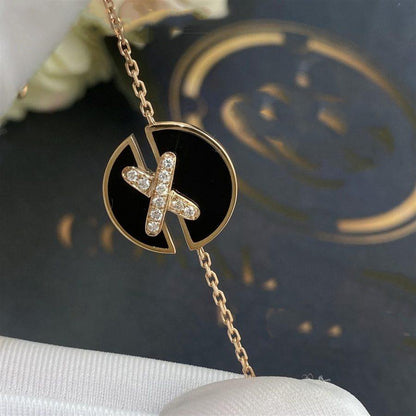 [NOBLE AURA]JEUX DE BRACELET ONYX PINK GOLD DIAMOND