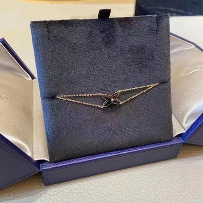 [NOBLE AURA]JEUX BRACELET ONYX PINK GOLD 1 DIAMOND