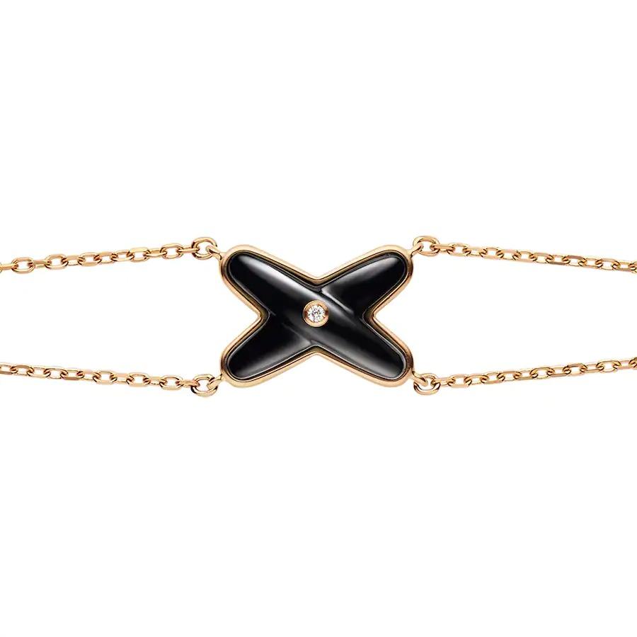 [NOBLE AURA]JEUX BRACELET ONYX PINK GOLD 1 DIAMOND