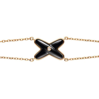 [NOBLE AURA]JEUX BRACELET ONYX PINK GOLD 1 DIAMOND