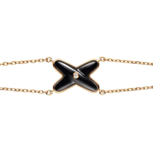 [NOBLE AURA]JEUX BRACELET ONYX PINK GOLD 1 DIAMOND