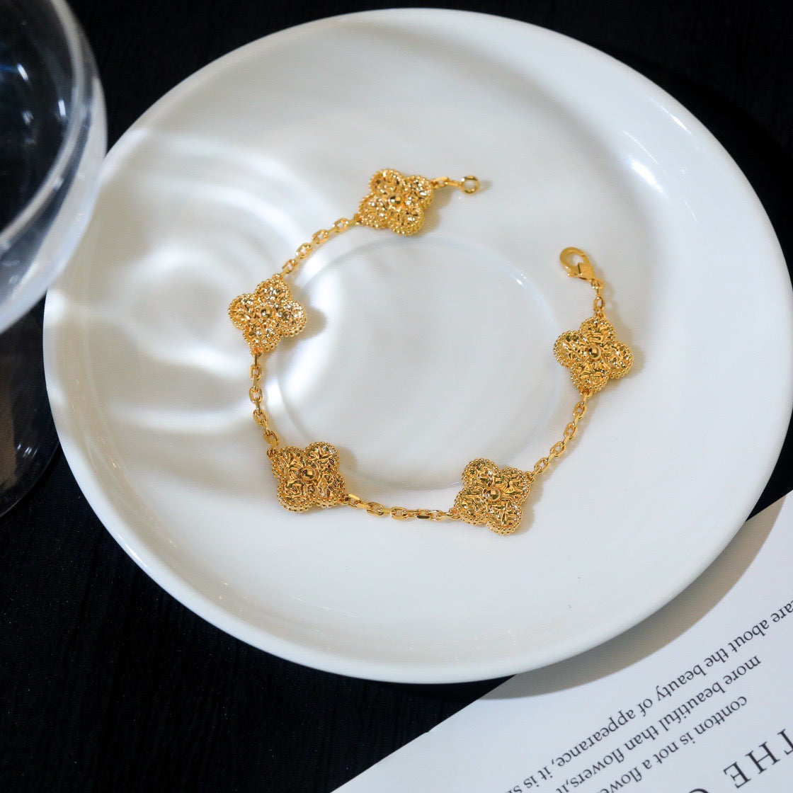 [NOBLE AURA]CLOVER 5 MOTIFS BRONZING BRACELET