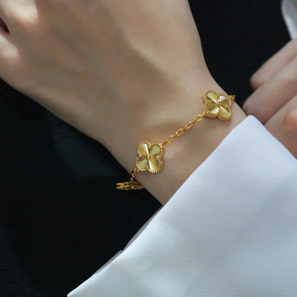 [NOBLE AURA] CLOVER 5 MOTIF LASER BRACELET COLLECTION